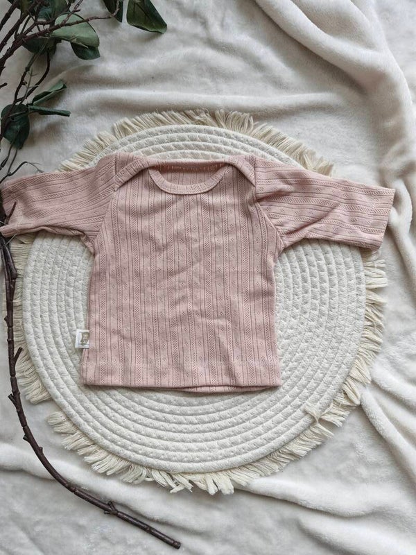 Shirtje 50/56 licht roze Pointoille