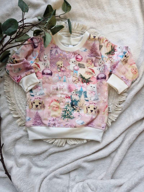 Sweater 80 kerst roze