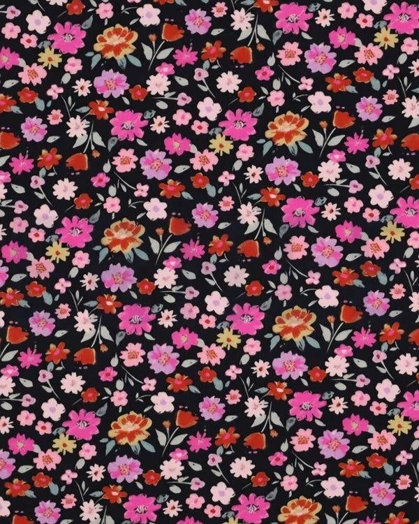 Broekje flowers donker blauw