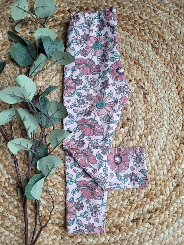 Legging flowers pink