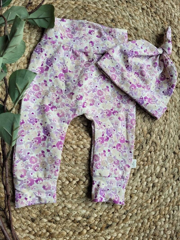 Setje 56 lila bloemenprint