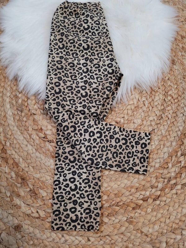 Legging 86 panter beige zwart