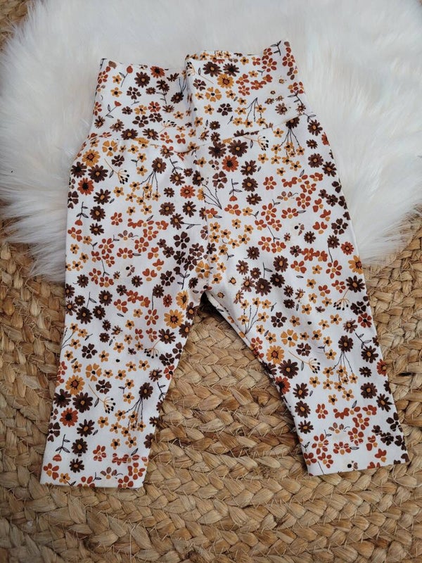 Legging 56 bruin bloemetje