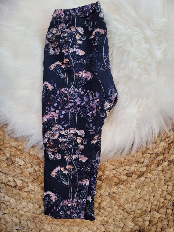 Legging pluisbloem blauw