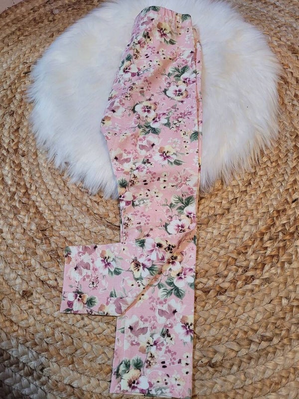 Legging 98 rose viooltjes