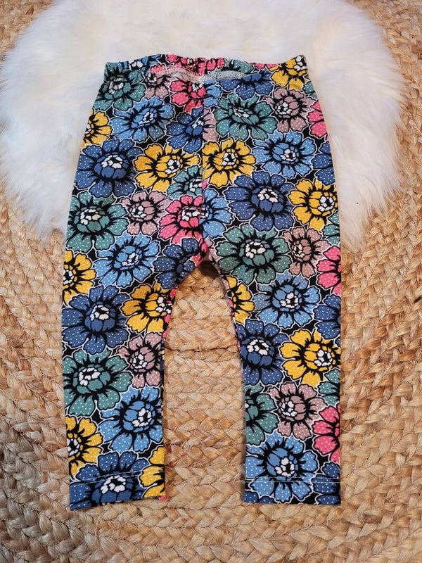 <Legging blauwe bloemenprint
