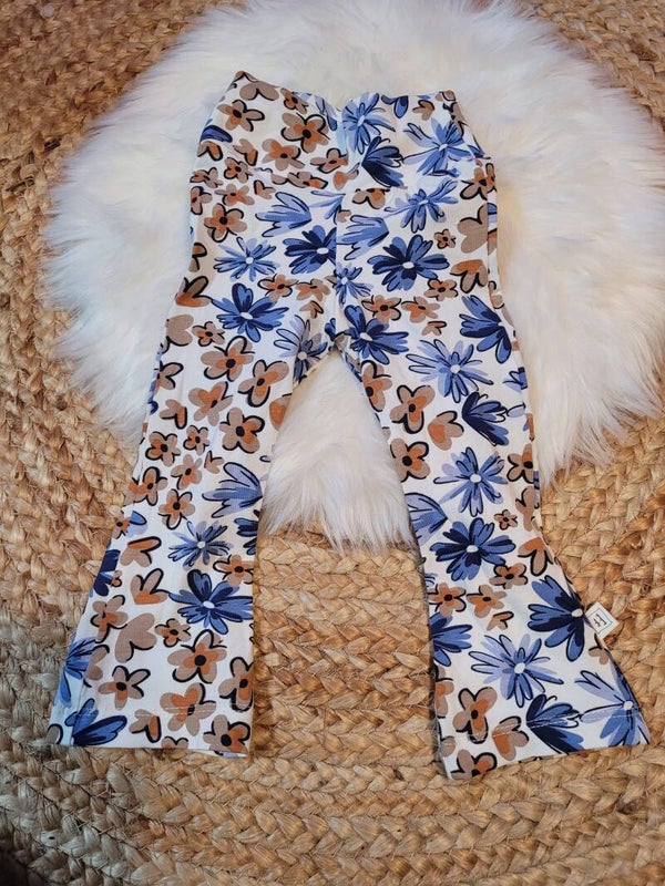 Super skinny flared 74 blauwe bloemen