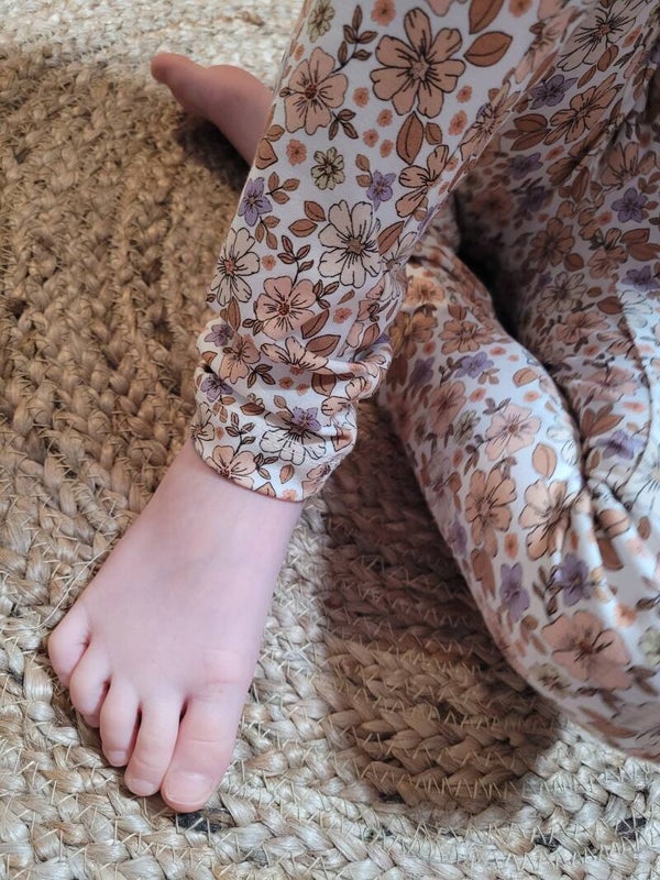 Legging zomerbloemen vintage roze