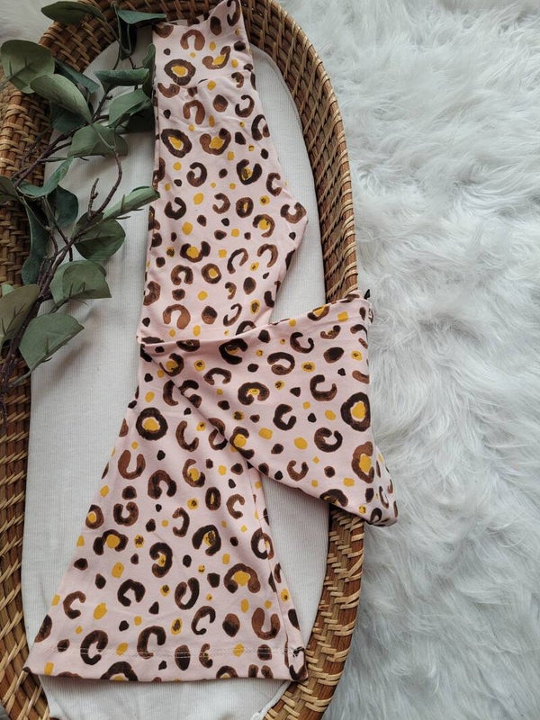 High waisted flared panter pink