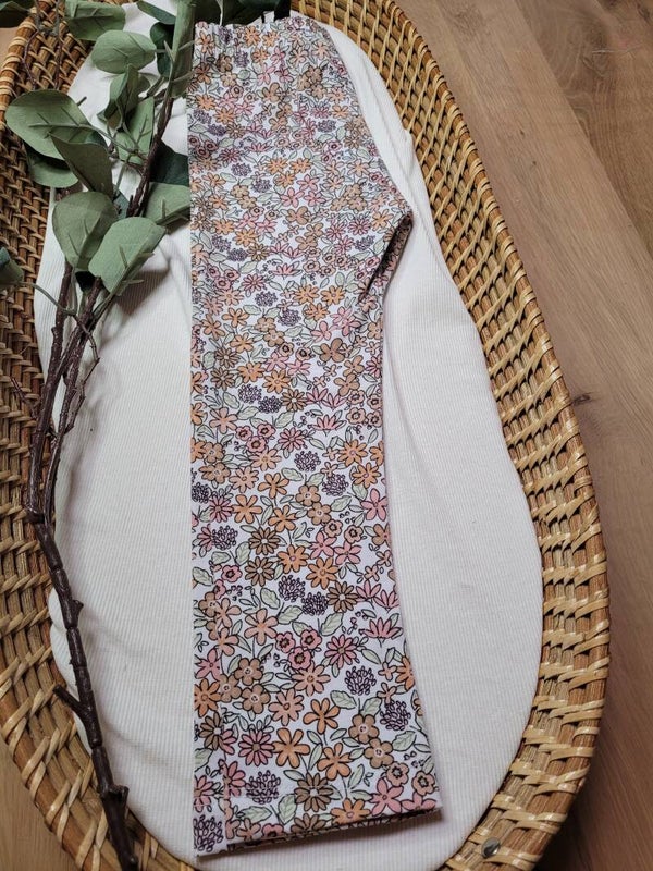 Legging 98 zomerse bloemenprint wit