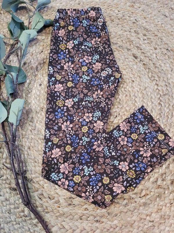 Legging 116 bruin bloemenprintje