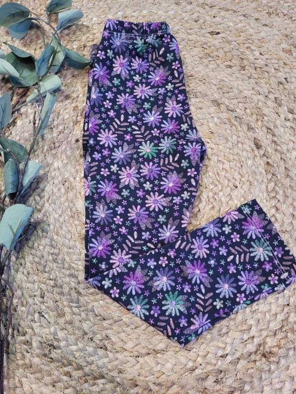 Legging 104 geborduurde bloemen