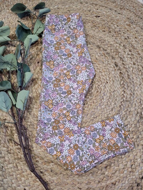 Legging 110 summer flowers pink