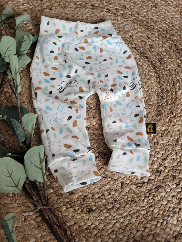 Broekje 62 konijntjes blauw