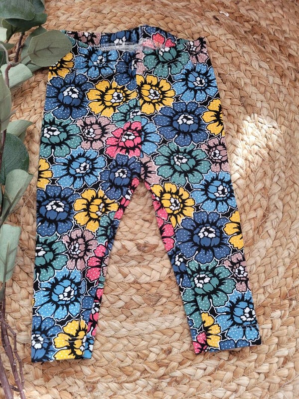 Legging 68 bloem vrolijk blauw