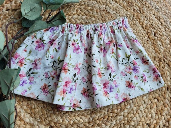 Rokje 74/80 flowers pink lila