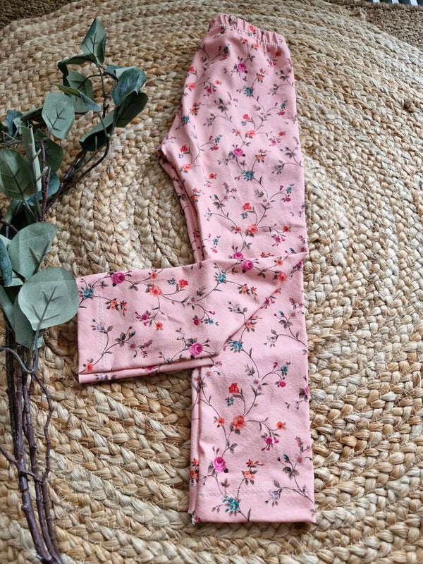 Legging 98 pink little flowers