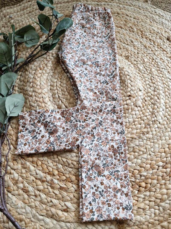Legging 98 lieve bloemenprint cacao