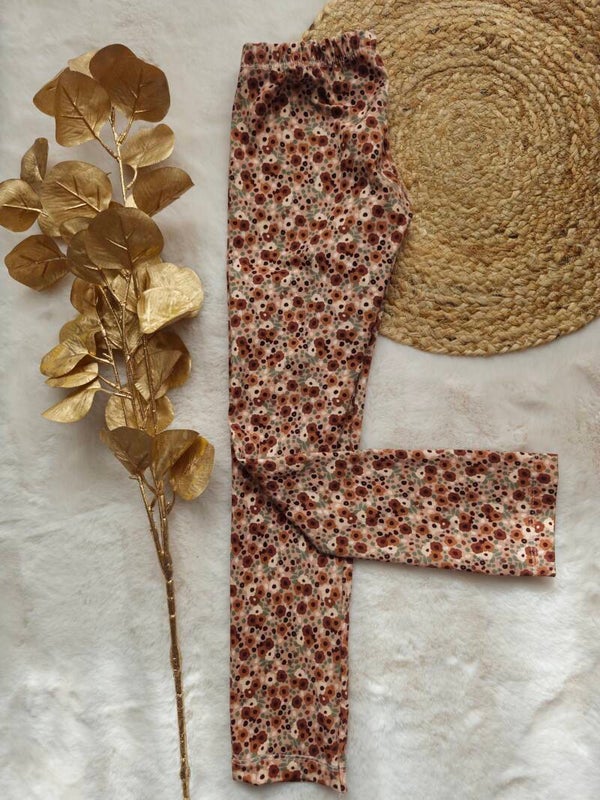 Legging 116 mini bloemenprint cacao