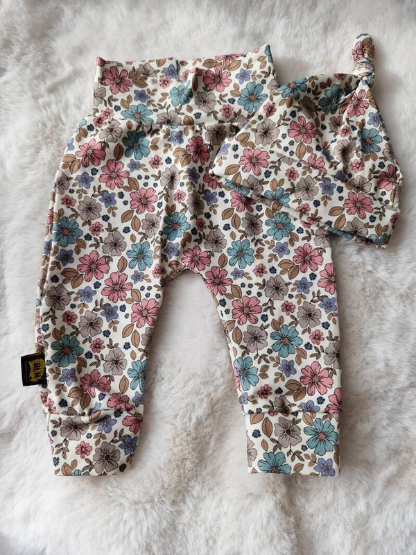 Babyset 56 vintage bloemen oud roze