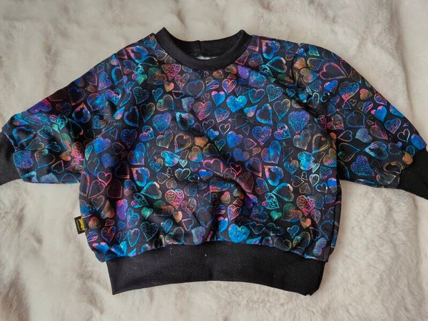 Sweater 74/80 hartjes