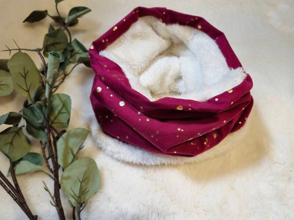 Colsjaal fuschia gouden dots