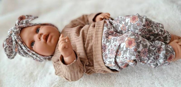 Tulband mutsje bloemenprint groen