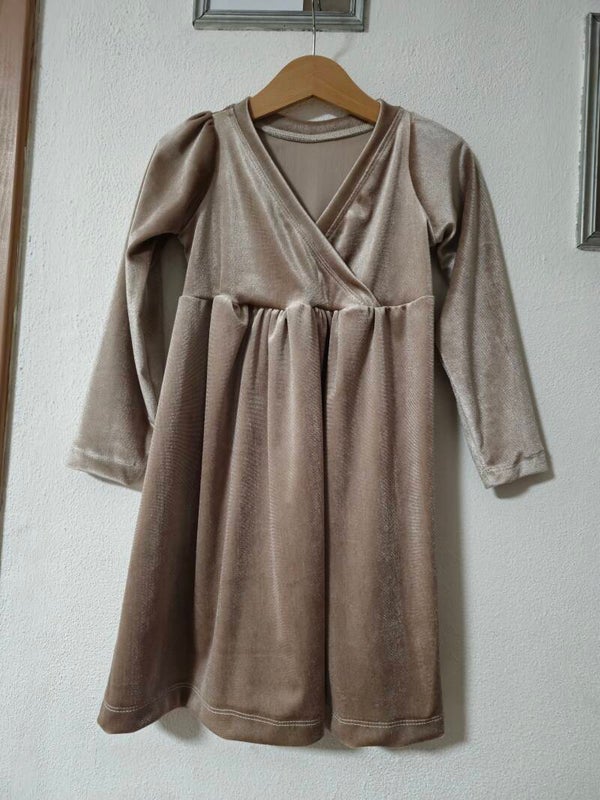 Jurkje luna velvet pink/ zwart/ paars ea