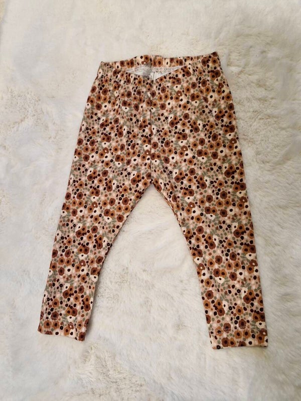 Legging 74 kleine bloem bruin