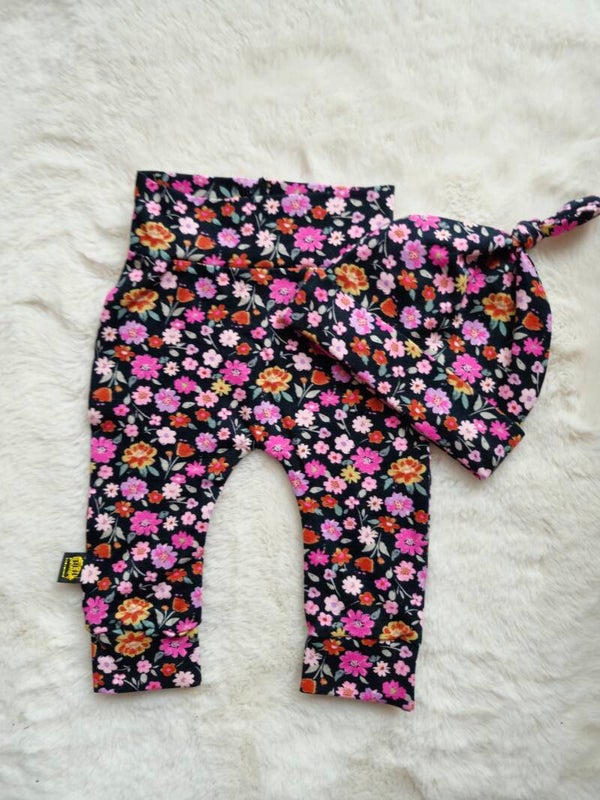 Setje 62 navy pink flowers