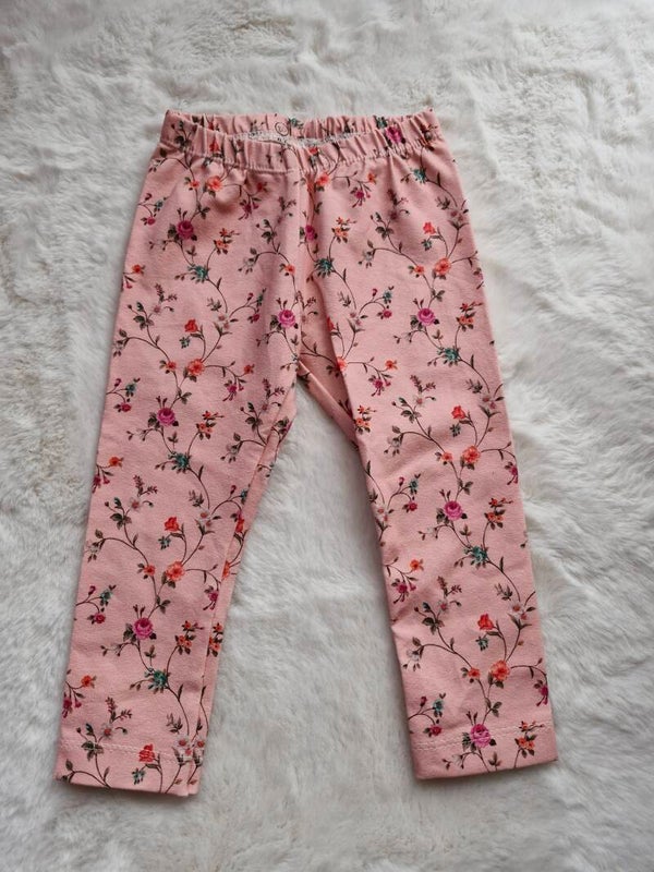 Legging 80 pink flowers