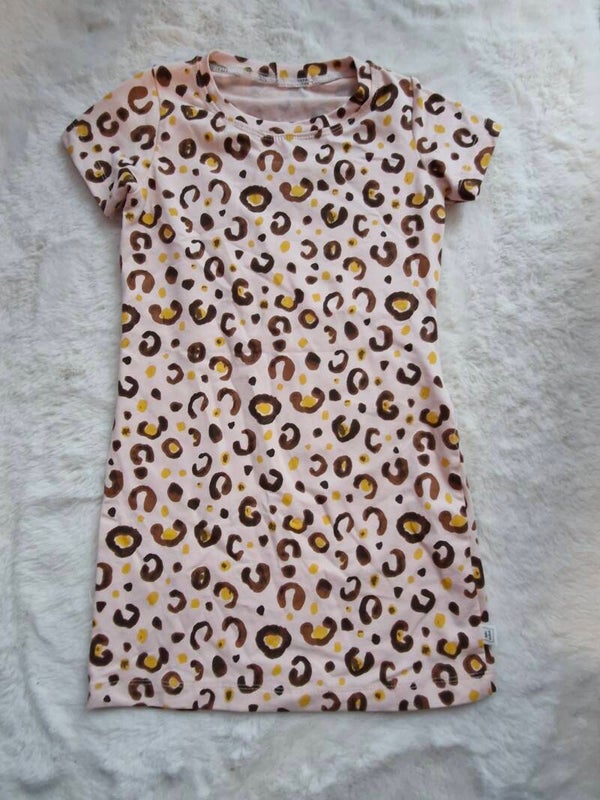 Jurkje 104 panter pink