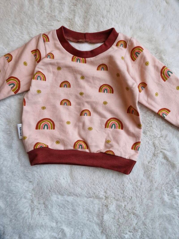 Sweater 62 pink regenboog