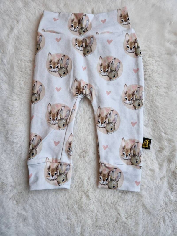 Broekje 62 konijntjes roze