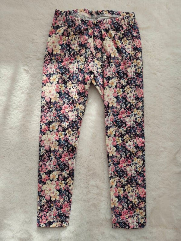 Legging floral dark pink