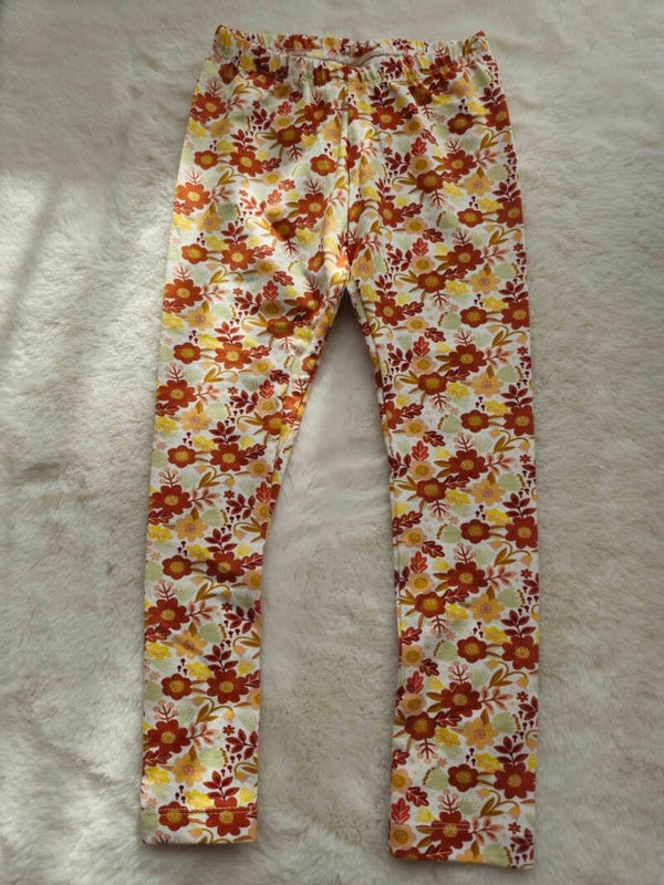 Legging 110 bloemen brique