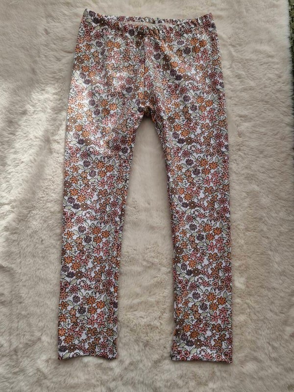 Legging 110 witte bloemen