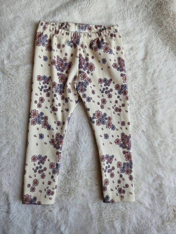 Legging 80 lila bloemenprint