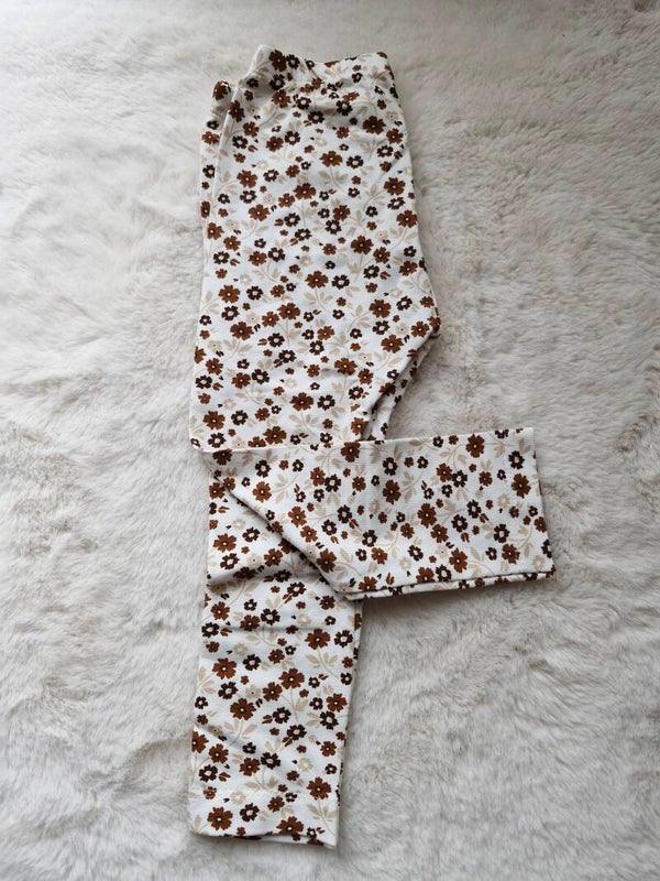 Legging 92 bruine bloemenprint mini