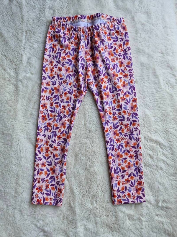 Legging floral pink blue flowers