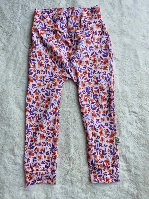 Broekje 98 floral pink blue flowers