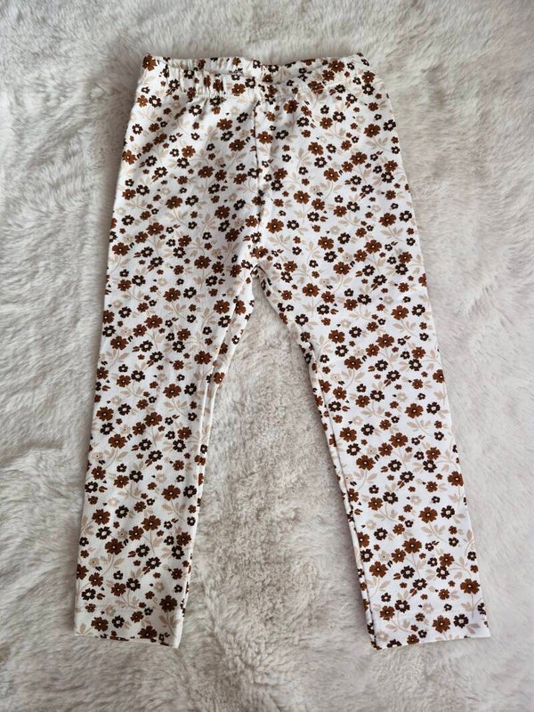 Legging 92 bruine bloemetjes