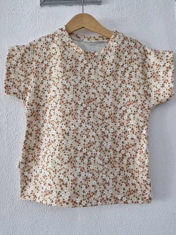 Oversized 104 tee petite fleures creme