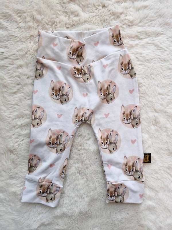 Broekje 62 konijntjes roze