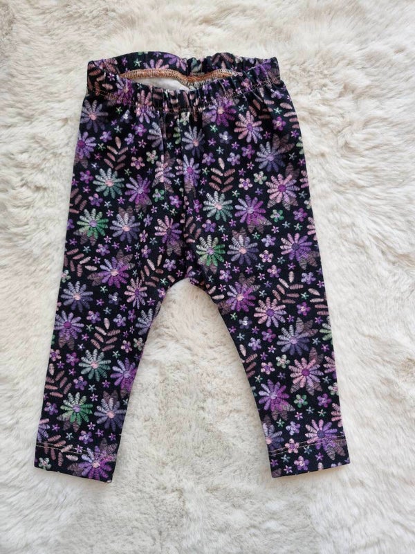 Legging 62 lila paars bloem