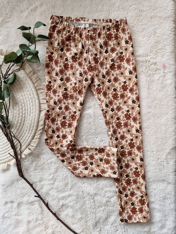 Legging 116 brown flowers cacao
