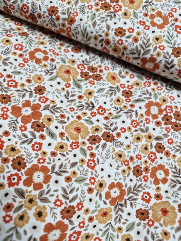 Harembroekje bruin bloemenprint