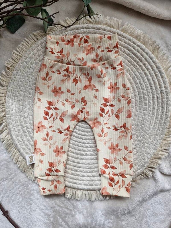 Harembroekje brede rib bloemenprint