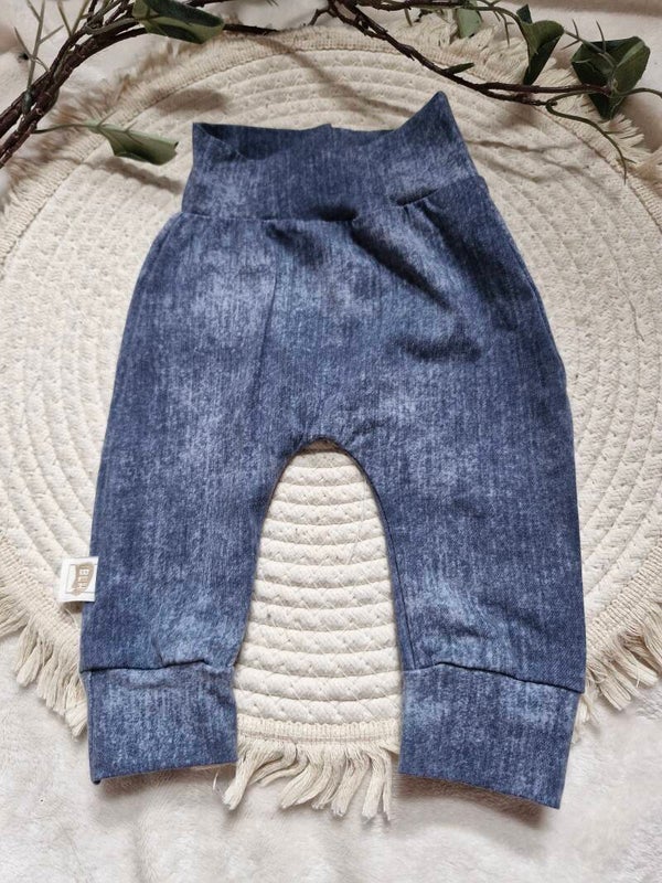 Jeanslook broekje 56 antraciet blauw