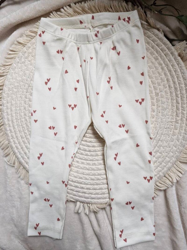 Legging 86 hartjes klei roze